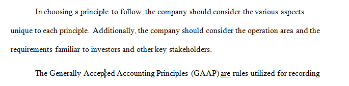 The current guidelines for companies in the United States is GAAP while many areas of the world have adopted IFRS.