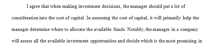 There are always many factors a company might encounter which can impact the rate of return or cost of capital.