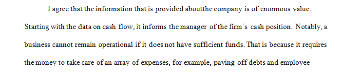 These values are very important to financial managers and investors.