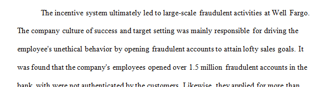 What about the incentive system employed by Wells Fargo resulted in massive creation of fake accounts by the retail operation