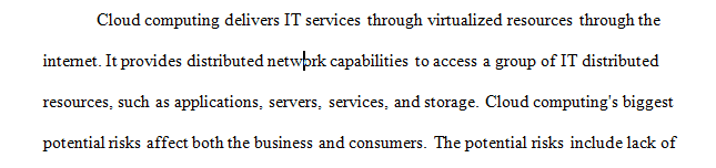 What are some of the potential risks involved with cloud computing