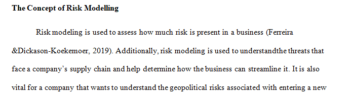 Write a research paper discussing the concept of risk modeling.