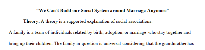 Write an analysis of at least 500 words minimum of the issues presented in the article and apply one of the family theories to the article.