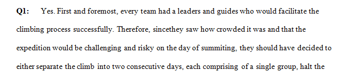 Do you think that better self-leadership among the members of the 1995 Everest expedition teams could have led to better decisions