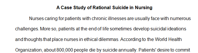 Does a nurse have the right to try to stop a person from committing rational suicide