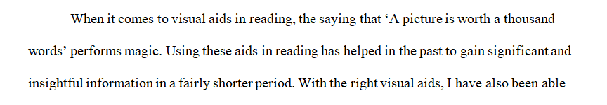 How have you used visual aids in your reading in the past and were they helpful