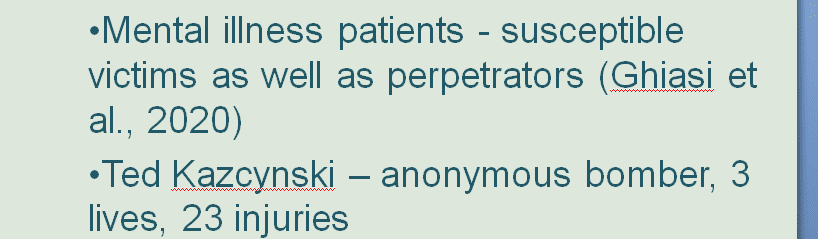 Identify at least three risk factors the individual showed early in life that may have predisposed him her to criminal behavior