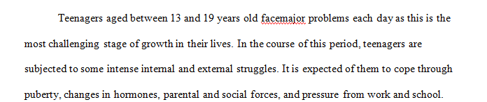 Research the range of contemporary issues teenagers face today
