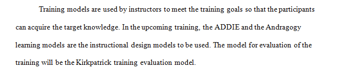 Submit a Word document draft of the learning theories and training evaluation narrative