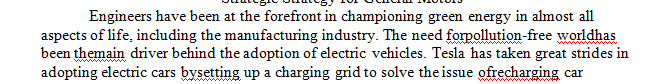 Create a strategic strategy for GM regarding creating a charging grid station like Tesla has.