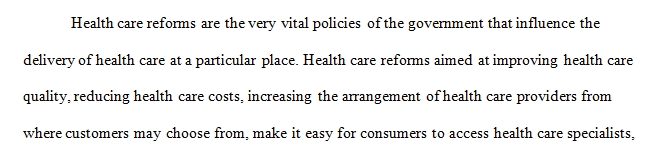 Create a timeline detailing at least five major events in health care reform