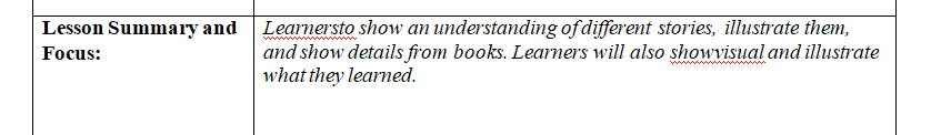 Create and deliver a lesson for the group that will support the students’ growth in the selected developmental or academic areas
