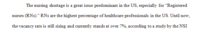 Discuss at least one way that the nursing profession is currently working toward a resolution of this problem.