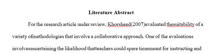 Evaluating the relative effectiveness of a variety of collaborative approaches