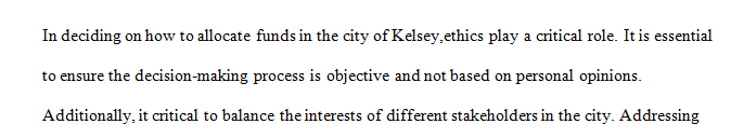 How do ethics affect the evaluation of the Stanley Park Project when competing with the police department for funds