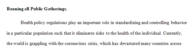 Identify at least three health policy regulations that are designed to minimize healthcare risk.