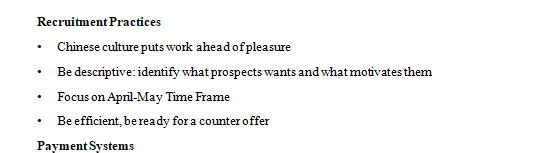 Review human resource management principles from some of the countries listed below to determine if the country is a good fit for the organization.