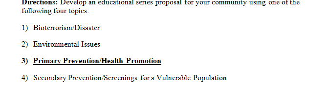 Review the teaching plan proposal with a community health and public health provider in your local community.