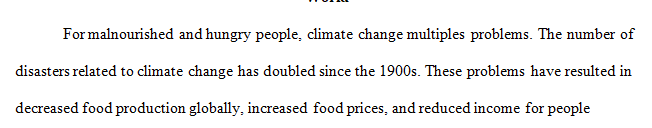 The impact that global warming is expected to have on population growth and the ability of societies in the developing world