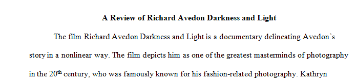 Watch Richard Avedon Darkness and Light