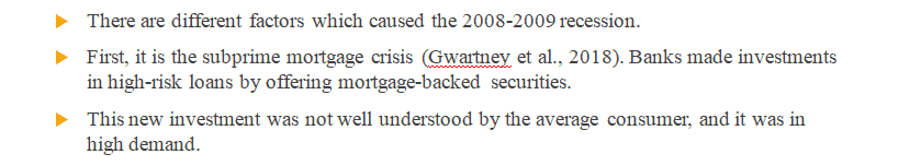 What caused to the Great Recession of 2008-2009