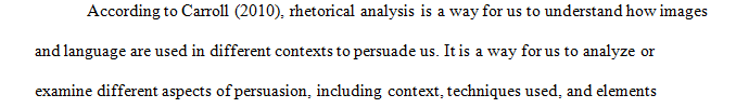 What is Carroll saying about the nature of rhetorical analysis