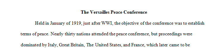 What were the primary objectives of U.S. President Woodrow Wilson at the Versailles Peace Conference