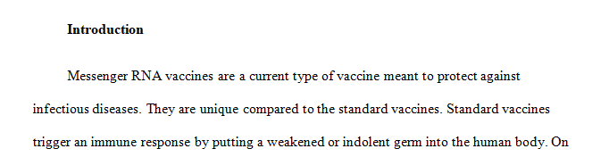 Write a 5-6 pages on mRNA vaccine.