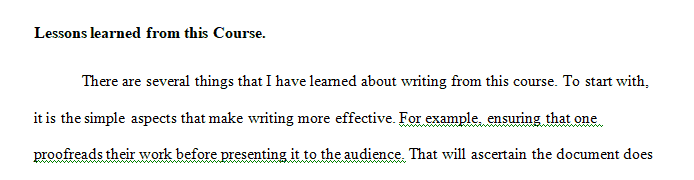 Write about you learned about writing in this course.