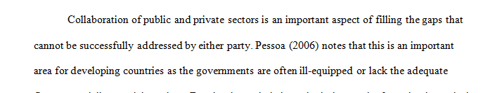 Write and post your own Key Assignment Outline on collaboration within the Public and Private Sectors