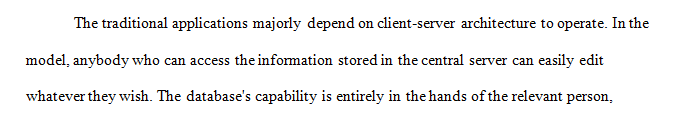 Contrast approaches to deploying traditional applications and blockchain apps.