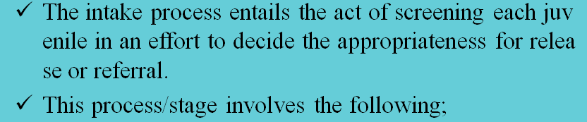Create a PowerPoint presentation describing the juvenile court process