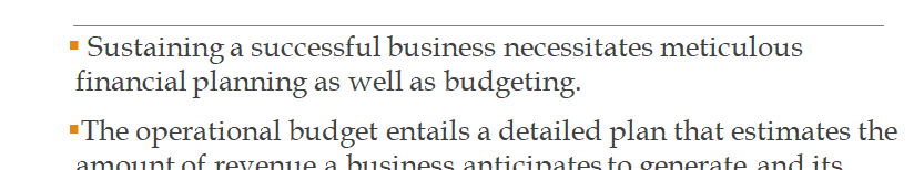 Create a PowerPoint presentation with speaker notes to educate others regarding the development of an operational budget and a capital budget.