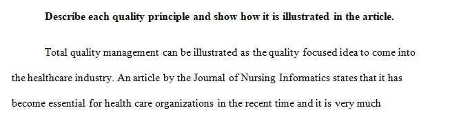 Describe each quality principle and show how it is illustrated in the article.
