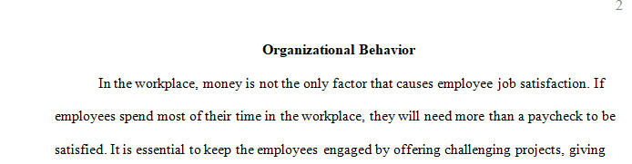 Description of the OB concept (Main causes of Job Satisfaction).