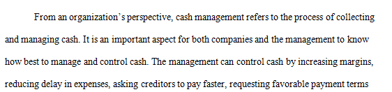 Discuss how can management control cash.