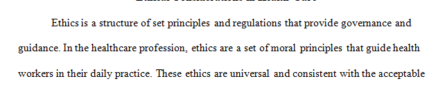 Ethical considerations in health care