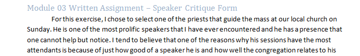 Evaluate the verbal and nonverbal aspects of a speaker's presentation.