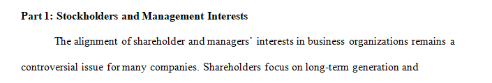 Explain two or more motivational tools that can aid in aligning stockholder and management interests.