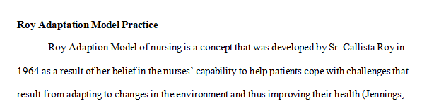 How can Roy Adaptation Model be used in practice today