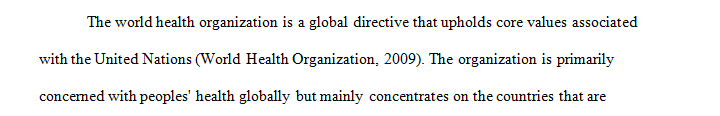 How does the work of the World Health Organization impact local communities in the United States