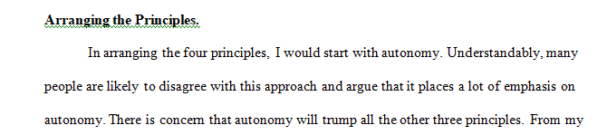 How would you rank the importance of each of the four principles