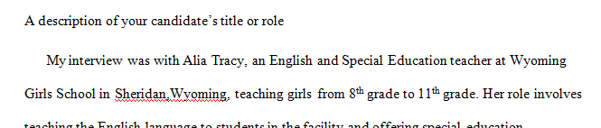 Interview the youth corrections officer or other professional candidate you selected