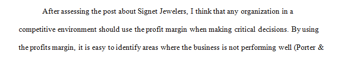 Profit Margin shows the amount of income for every dollar of sales.