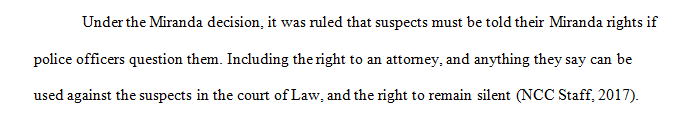 Provide an example of self-incrimination as it relates to the Miranda decision.