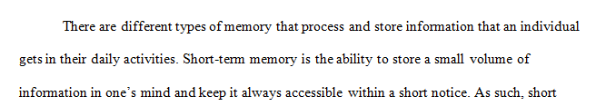 Review the material on long and short-term memory.