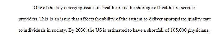 Select a current or emerging trend in the delivery of health care or in professional practice from the allied health perspective