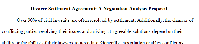 Submit a topic proposal for your Negotiation Analysis Paper