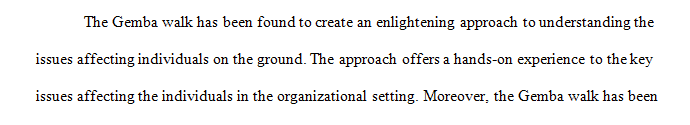 What has been your experience using the Gemba walk