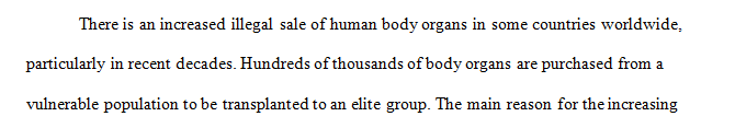 What has caused the growth of selling human organs on the black market